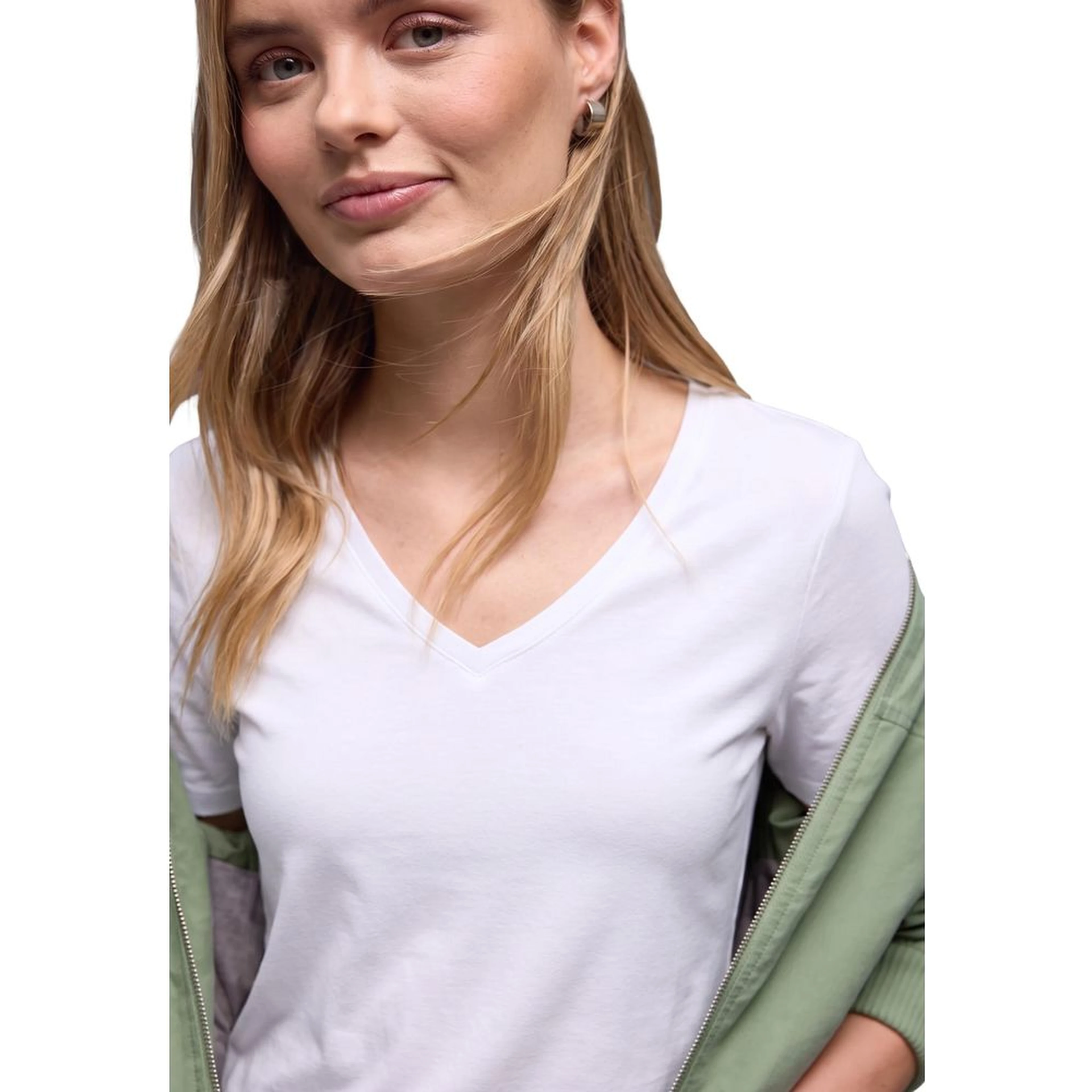 White Cotton Long Sleeve T-Shirt