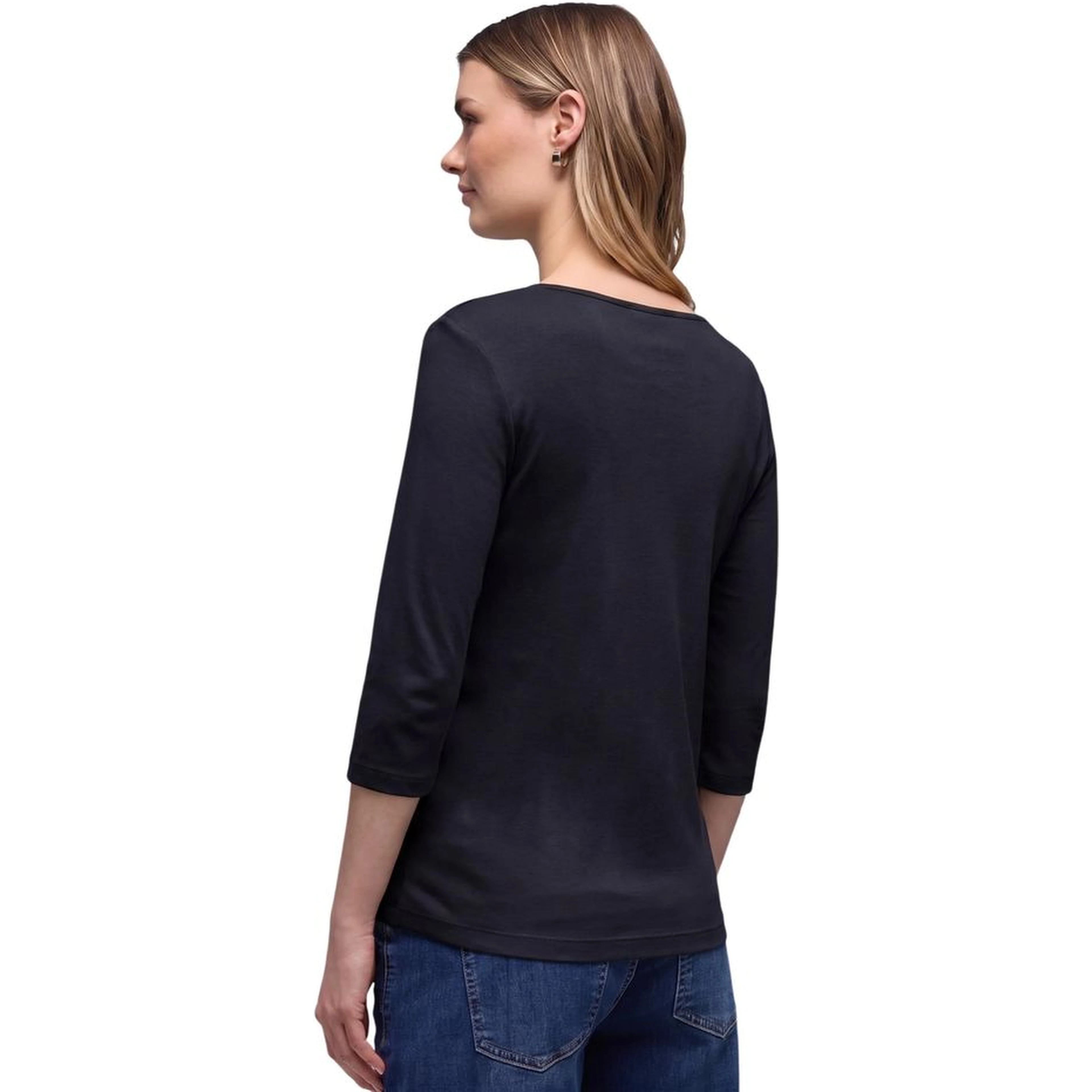 Black Cotton Long Sleeve T-Shirt