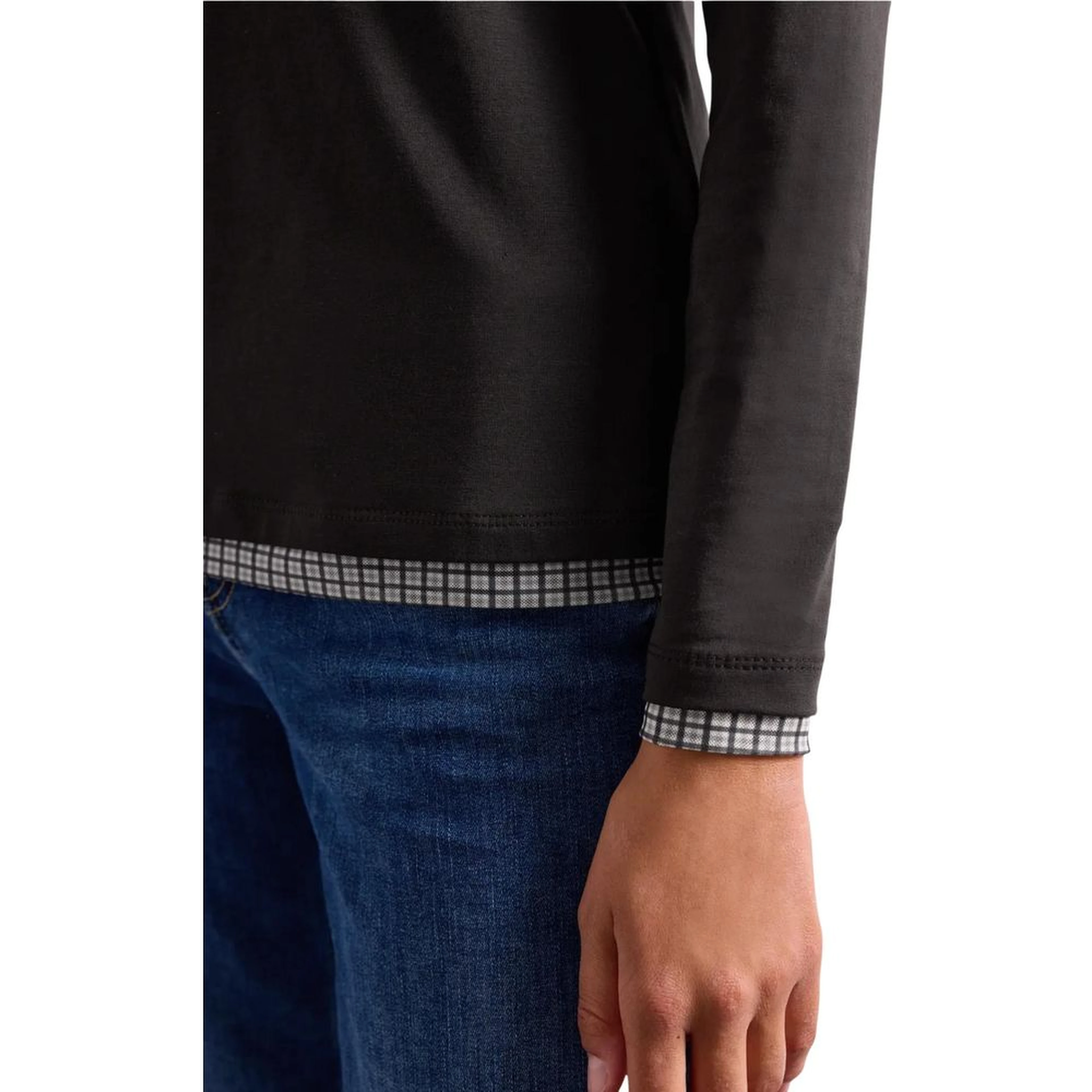 Brown Cotton Long Sleeve T-Shirt