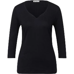 Black Cotton Long Sleeve T-Shirt