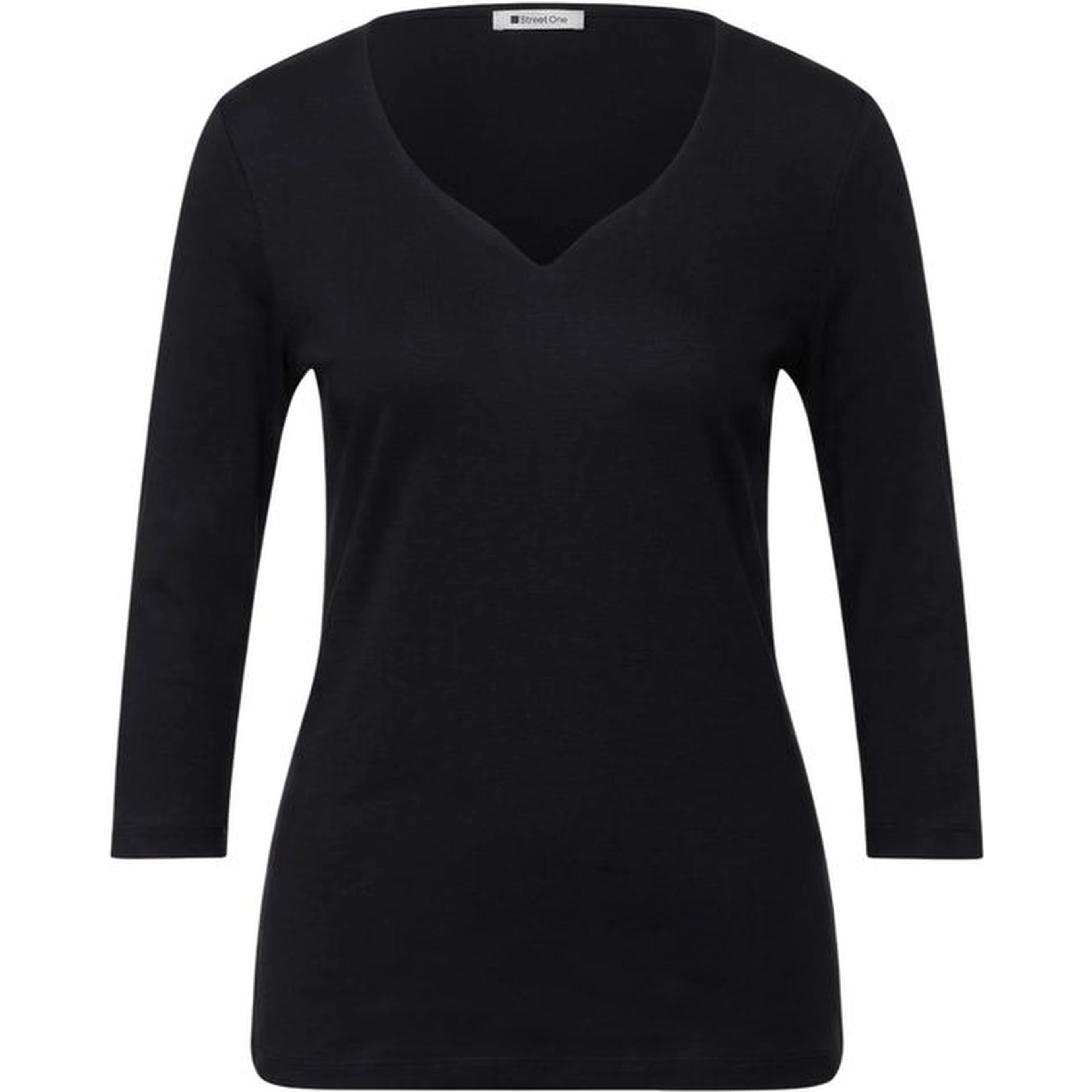 Black Cotton Long Sleeve T-Shirt