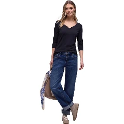 Black Cotton Long Sleeve T-Shirt
