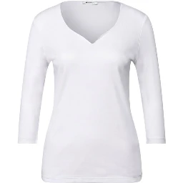 White Cotton Long Sleeve T-Shirt