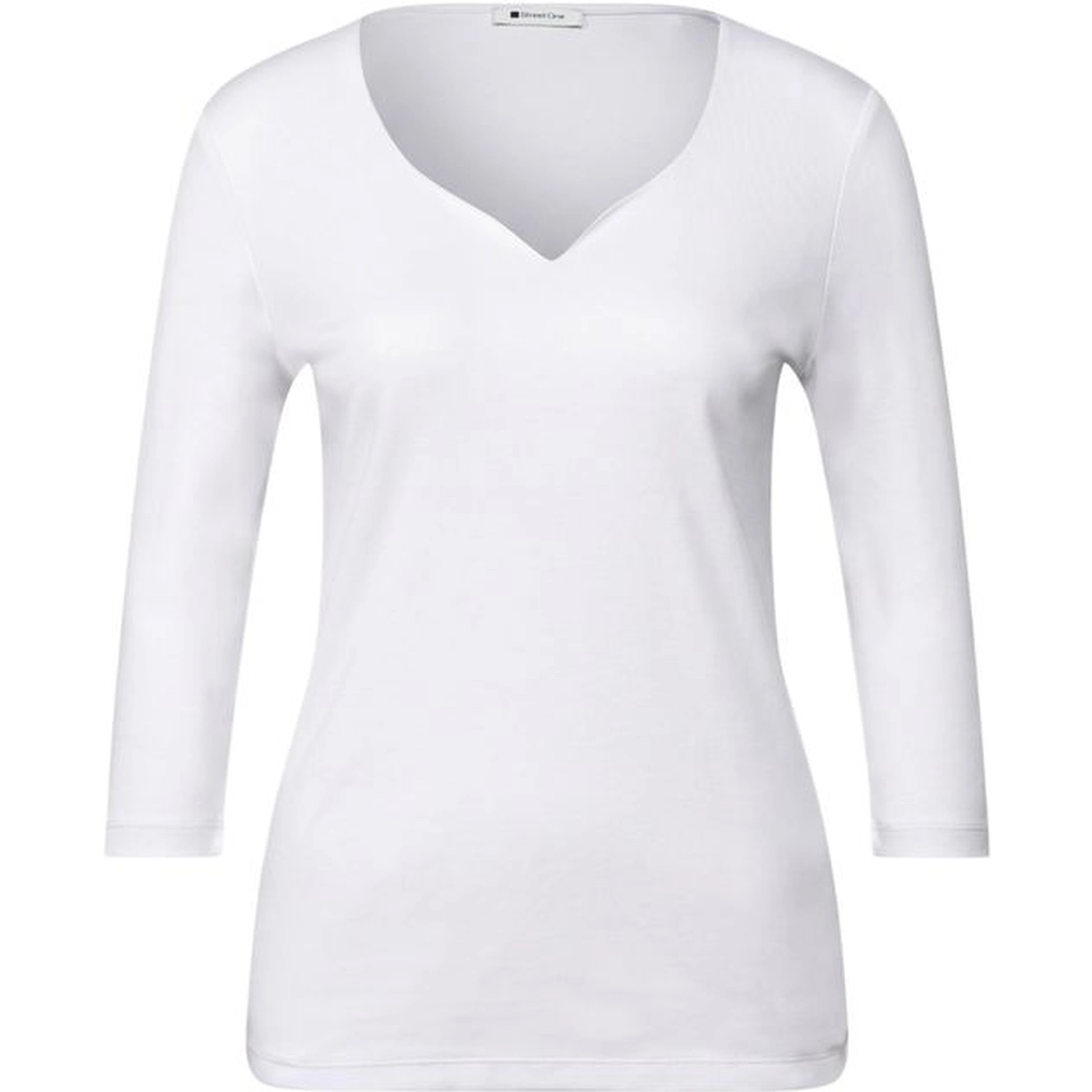 White Cotton Long Sleeve T-Shirt