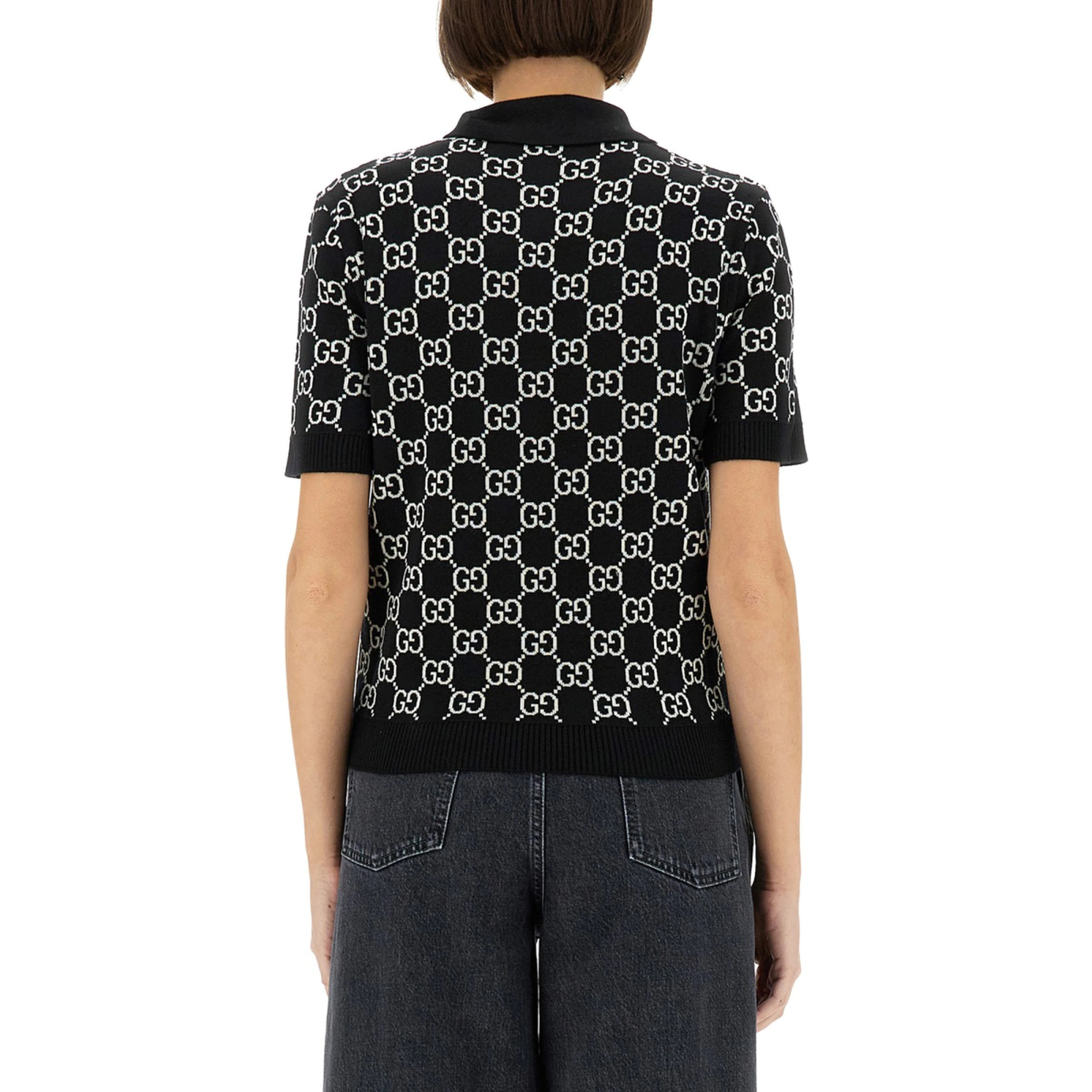 GG WOOL JACQUARD REVERSIBLE POLO SHIRT
