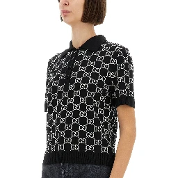GG WOOL JACQUARD REVERSIBLE POLO SHIRT