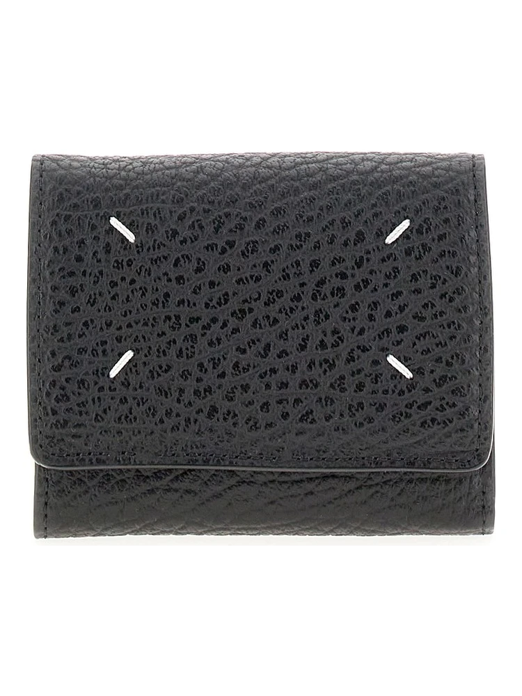 'Four Stitches' grain leather wallet