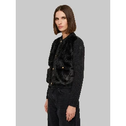 Padded wool and alpaca blend cardigan