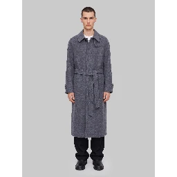 Grey melange cashmere coat