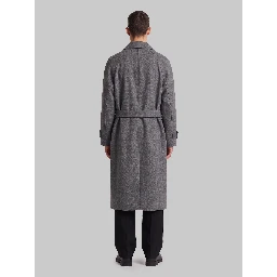 Grey melange cashmere coat