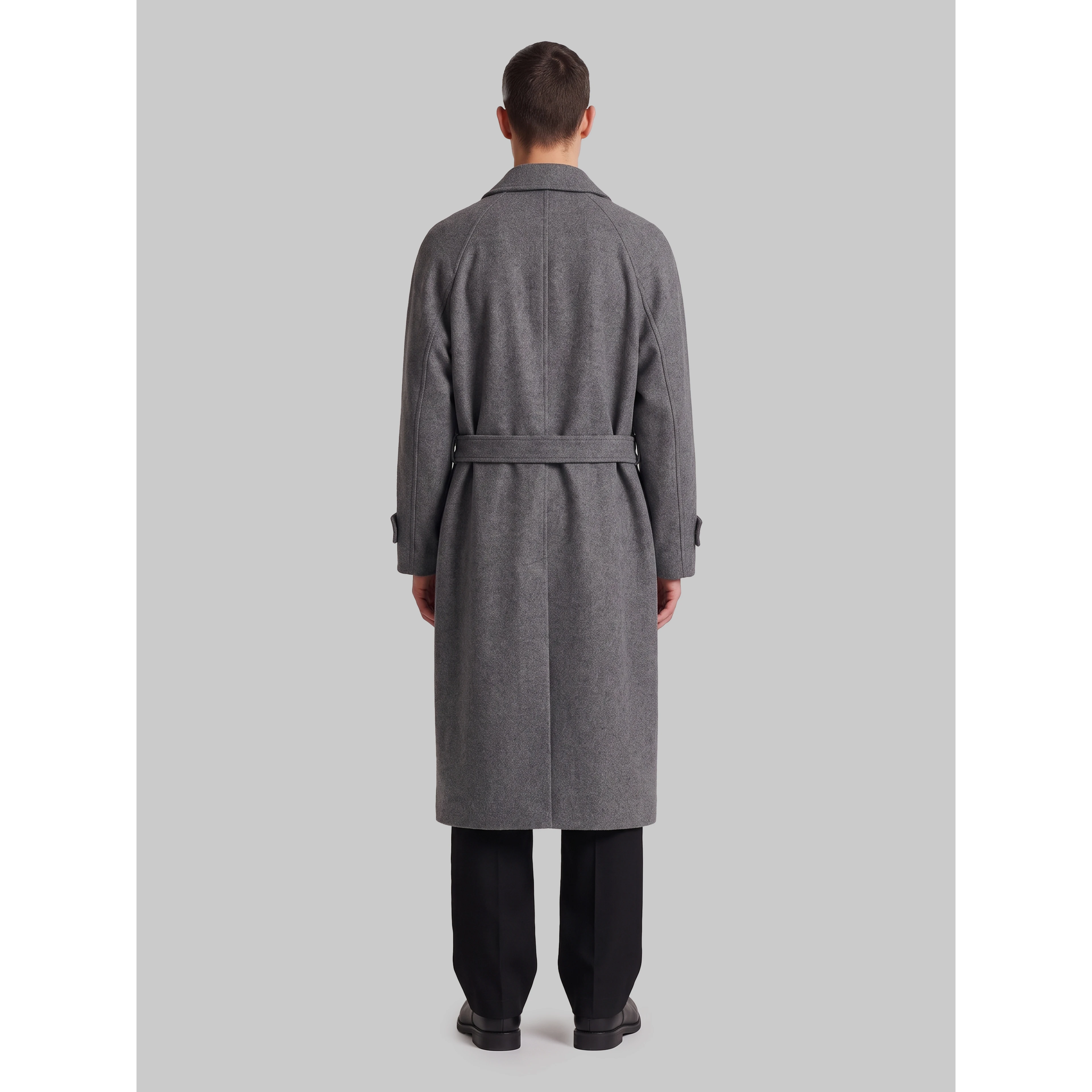Grey melange cashmere coat