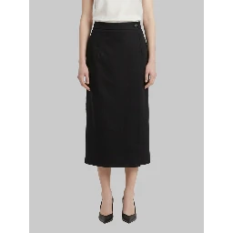 Cotton gabardine midi skirt