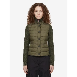 Padded wool-blend cardigan