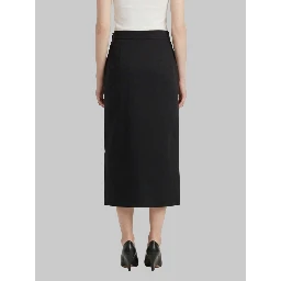 Cotton gabardine midi skirt