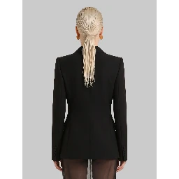 Double-breasted wool double crêpe jacket