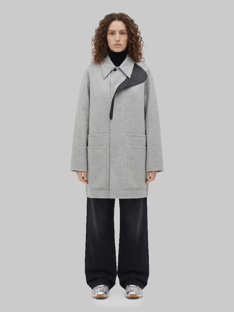 Car coat in wool and cashmere