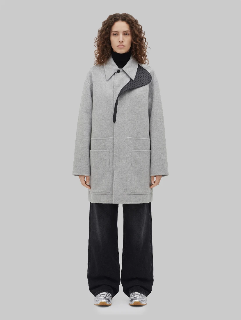 Car coat in wool and cashmere
