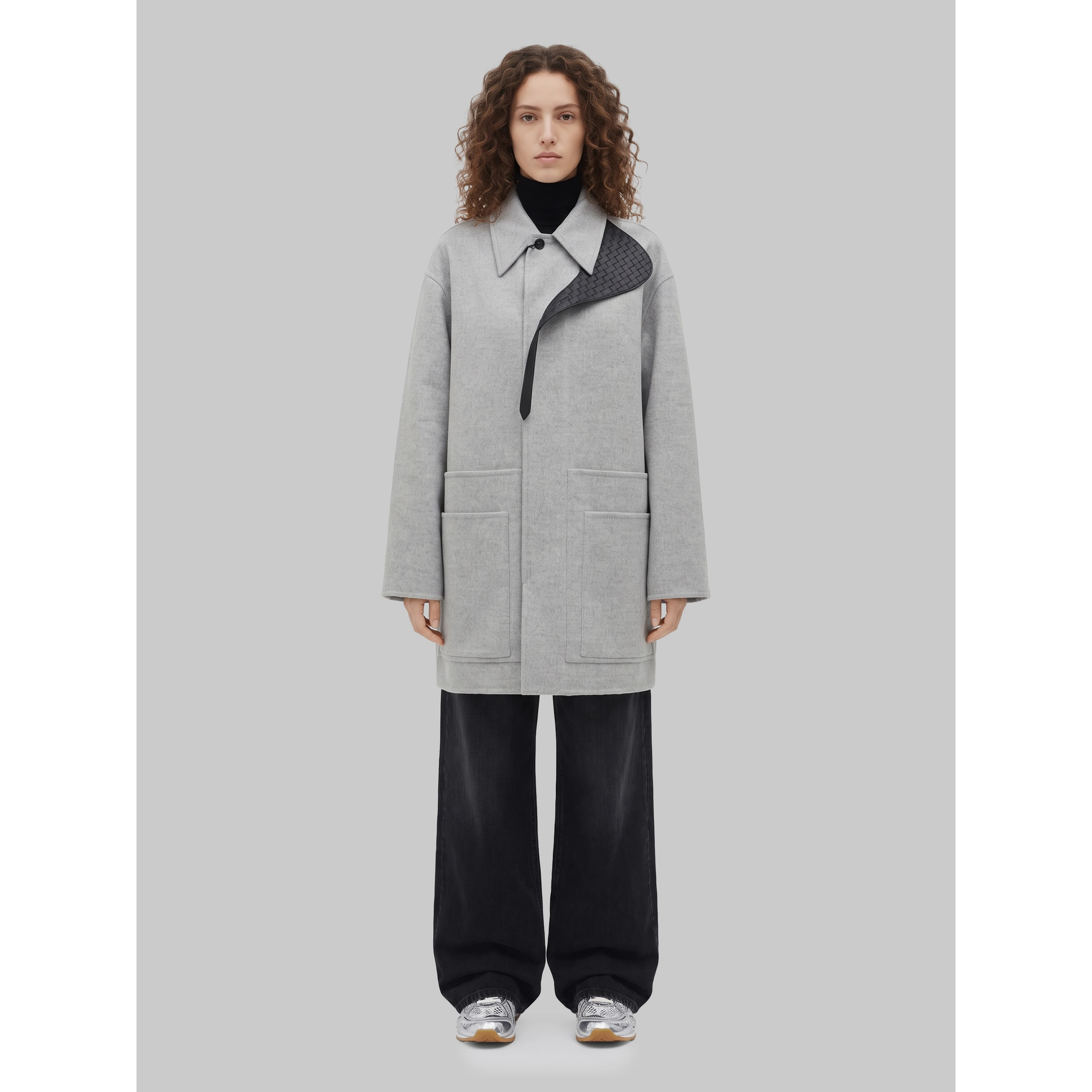 Car coat in wool and cashmere