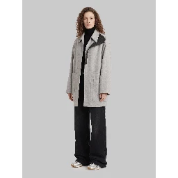 Car coat in wool and cashmere