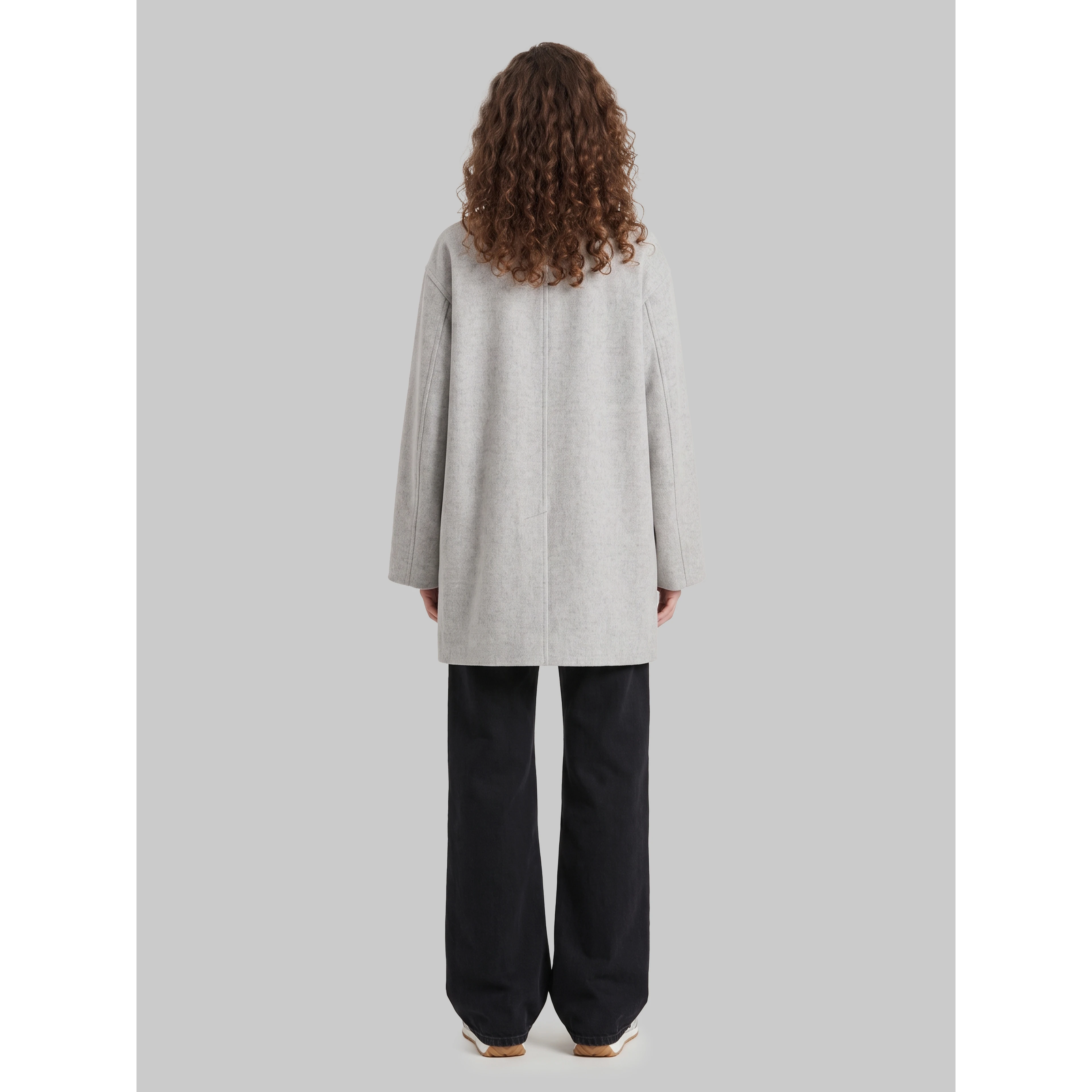 Car coat in wool and cashmere