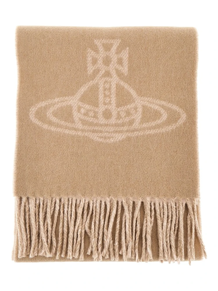 Single Orb double-face wool scarf