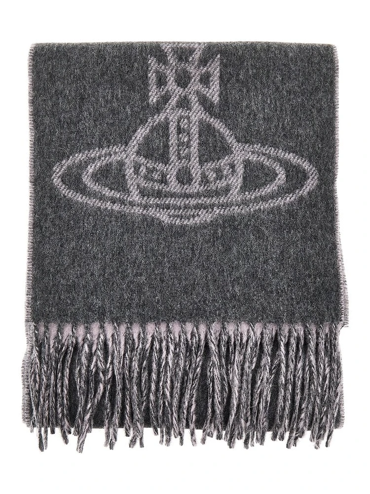 Single Orb double-face wool scarf