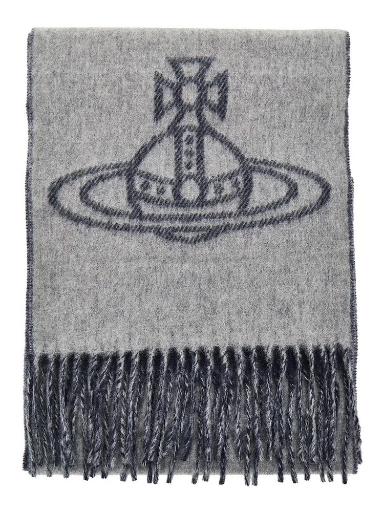 Single Orb double-face wool scarf
