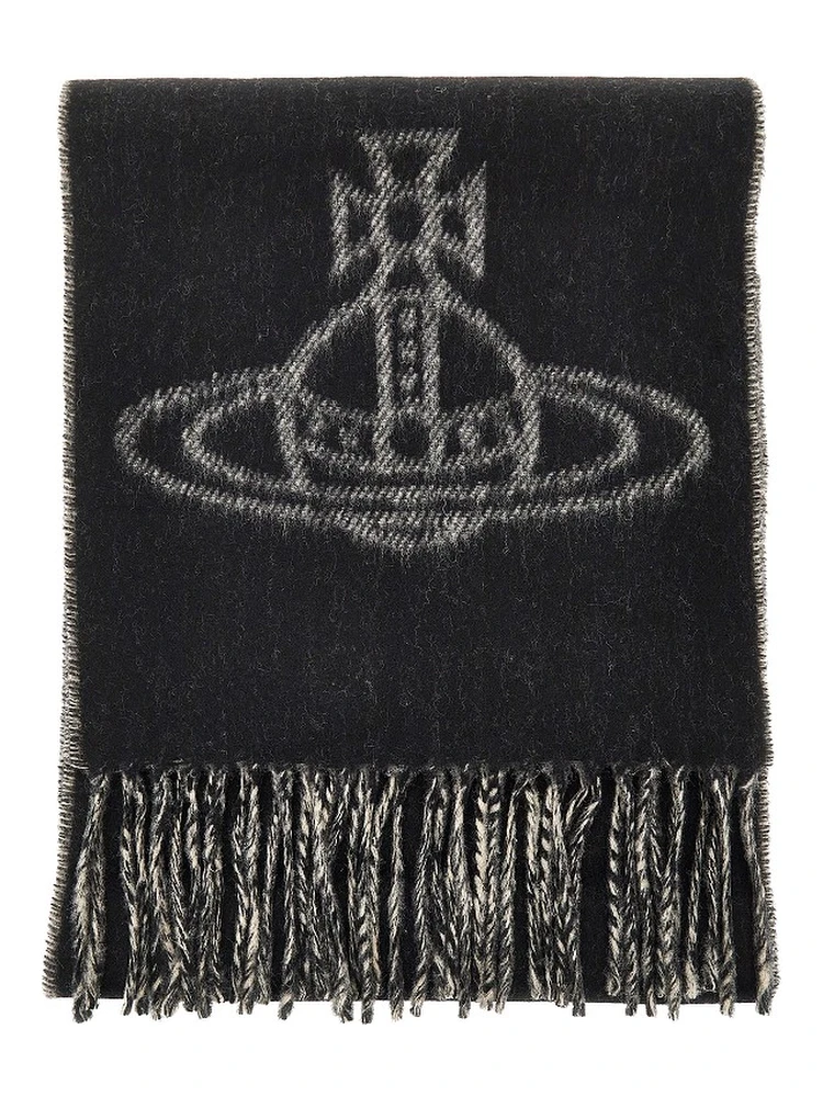 Single Orb double-face wool scarf