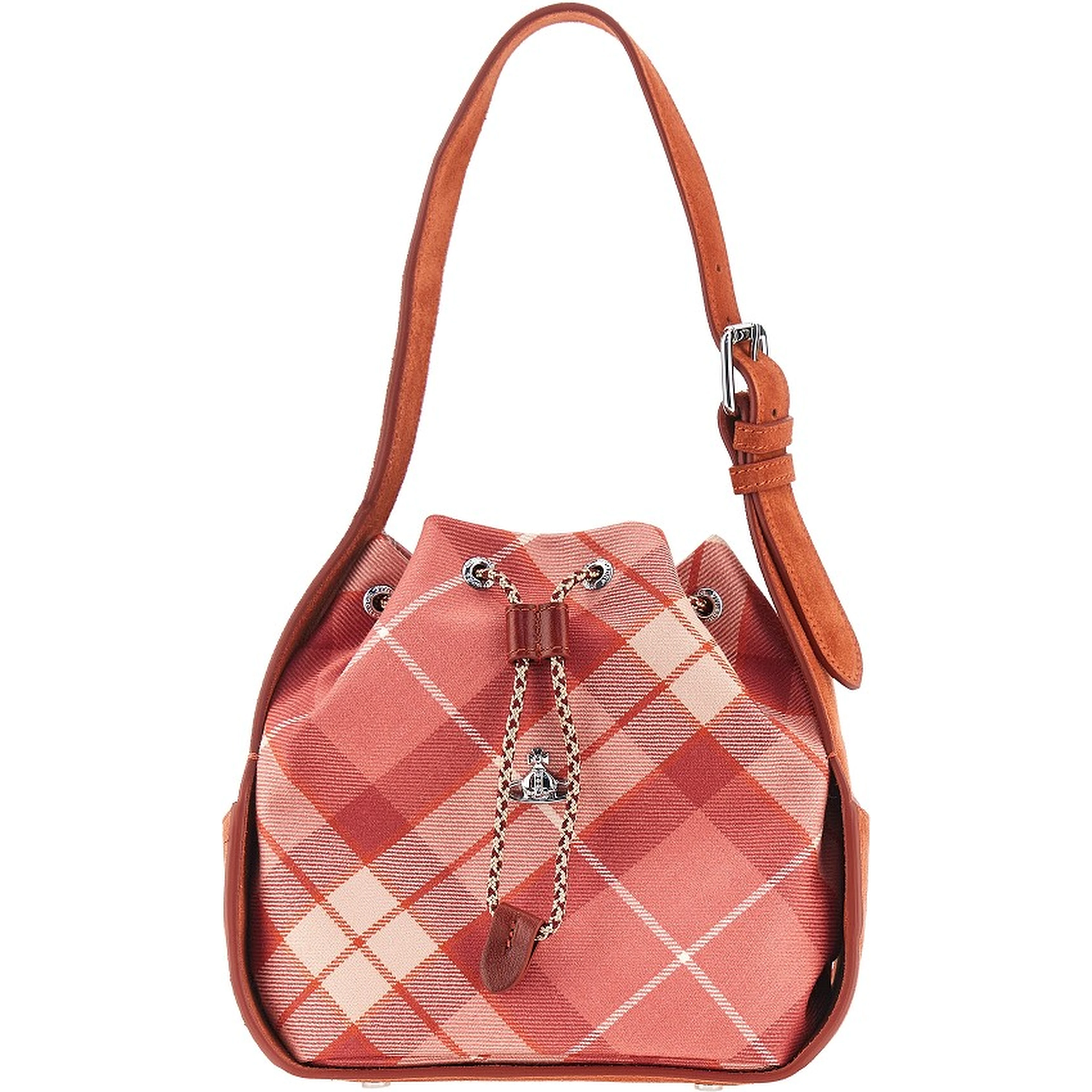 'Stacey' tartan wool bucket bag