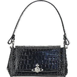 Croco-embossed leather medium 'Hazel' bag