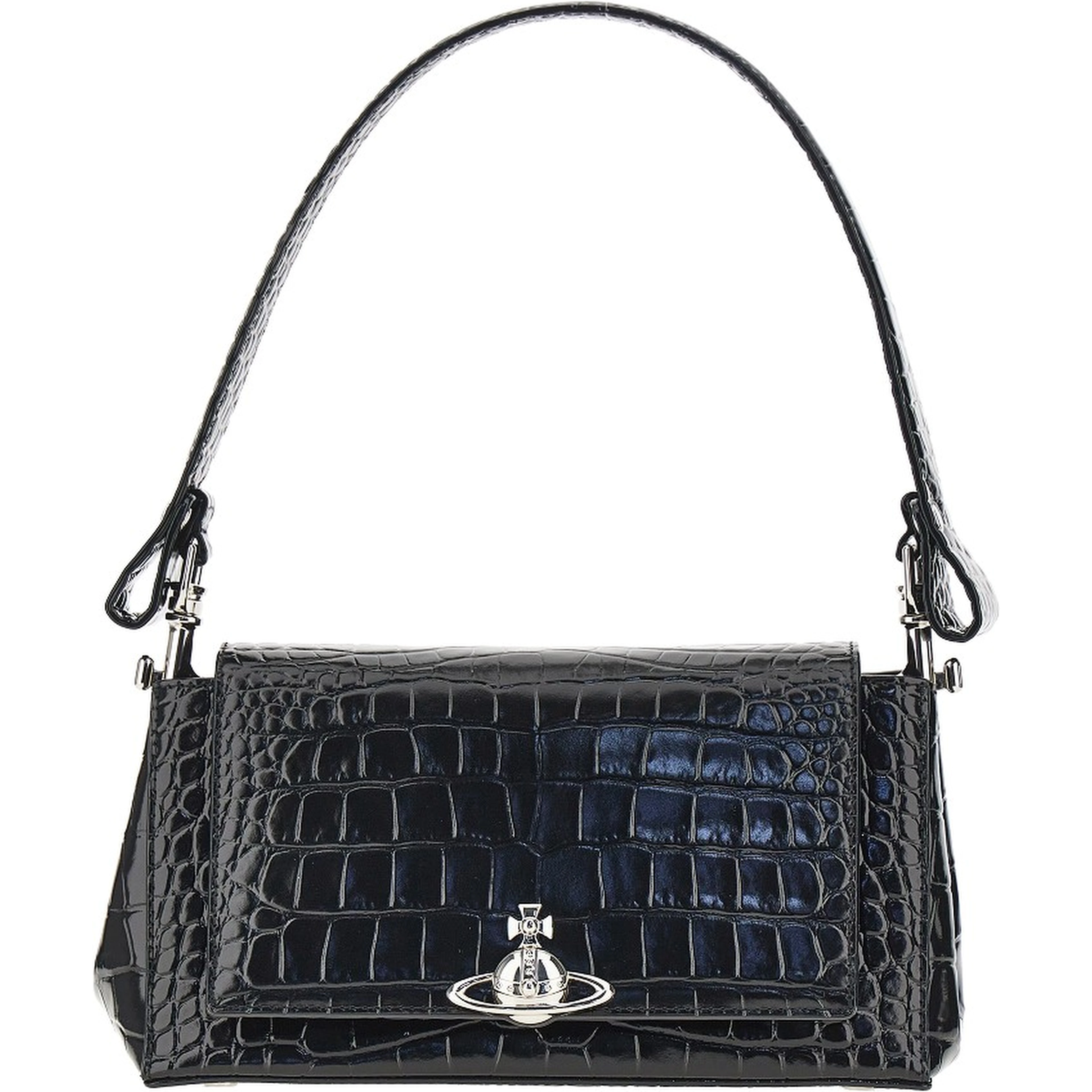 Croco-embossed leather medium 'Hazel' bag