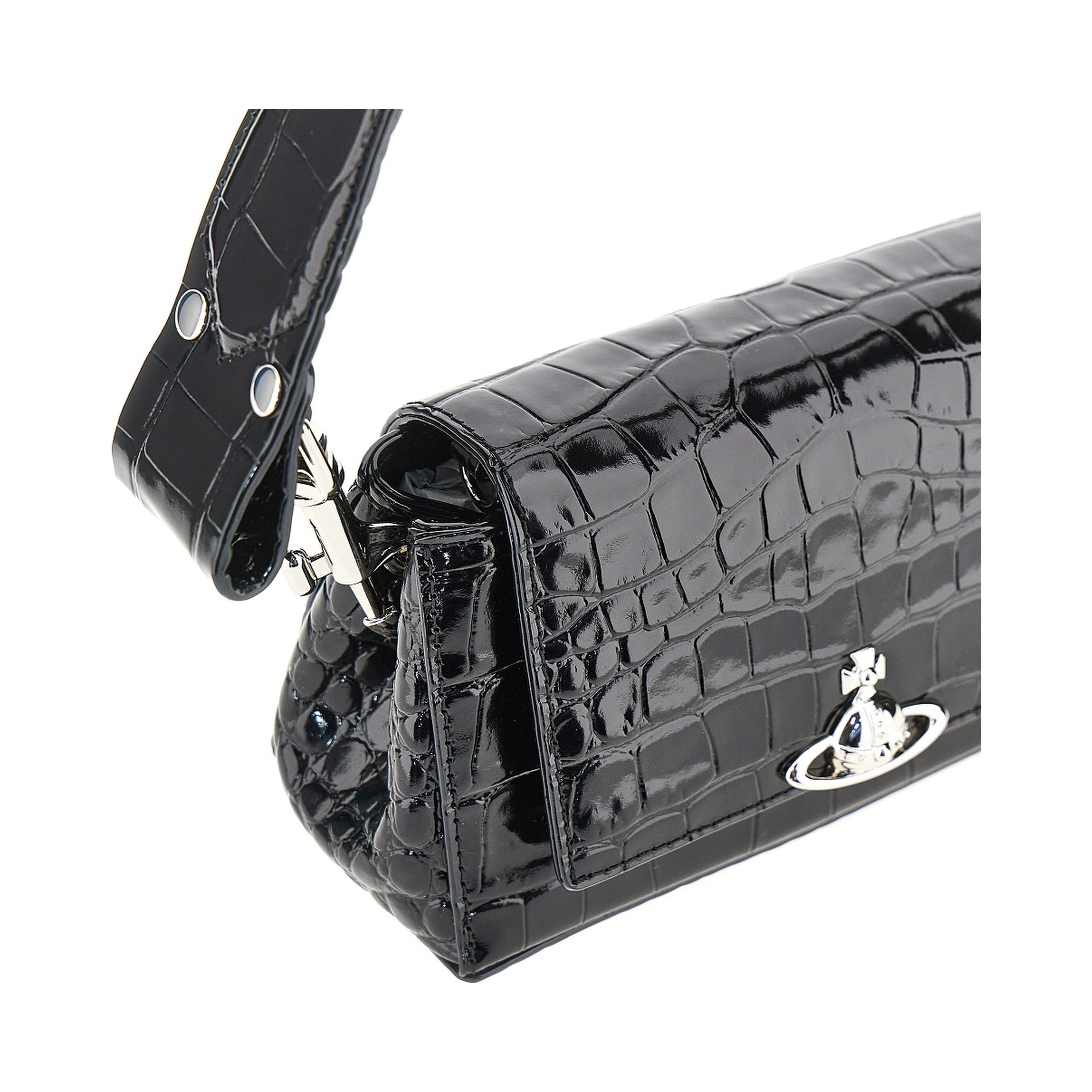 Croco-embossed leather small 'Hazel' bag