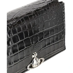 Croco-embossed leather medium 'Hazel' bag