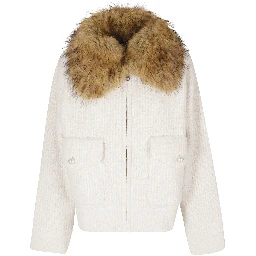 KNITTED JACKET WITH FUR