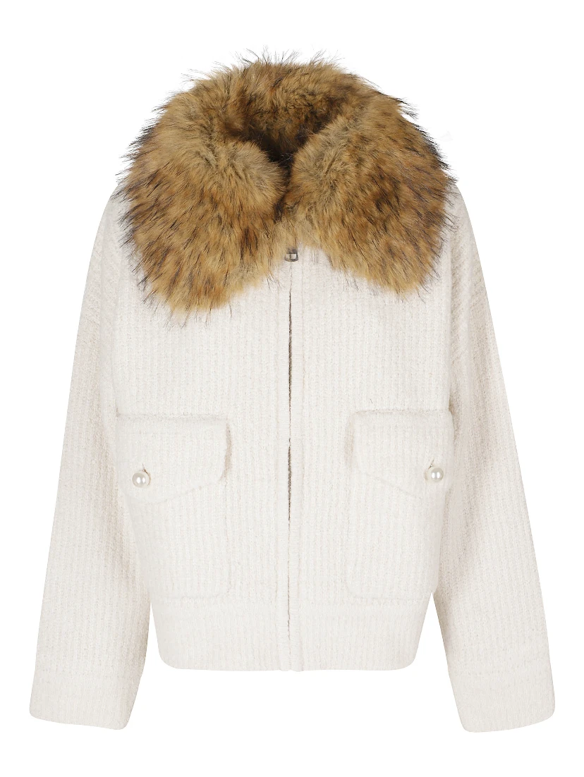 KNITTED JACKET WITH FUR