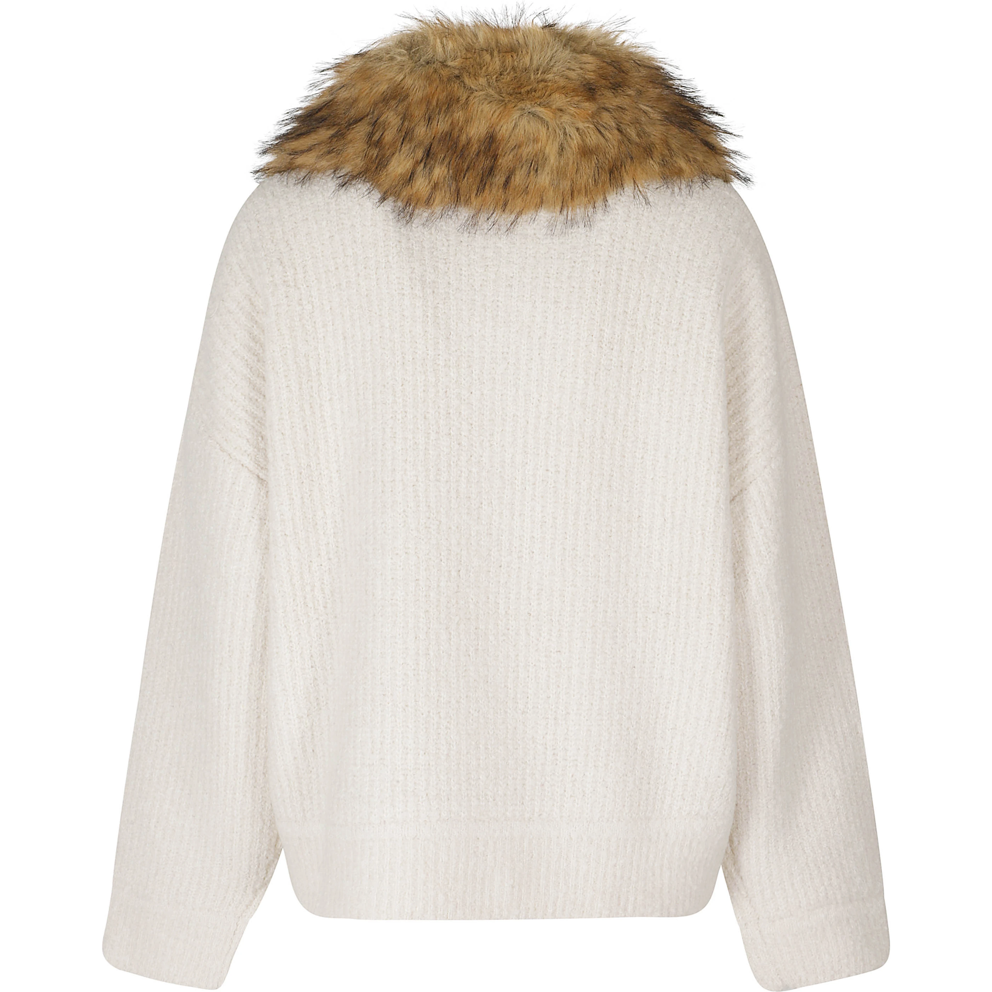 KNITTED JACKET WITH FUR