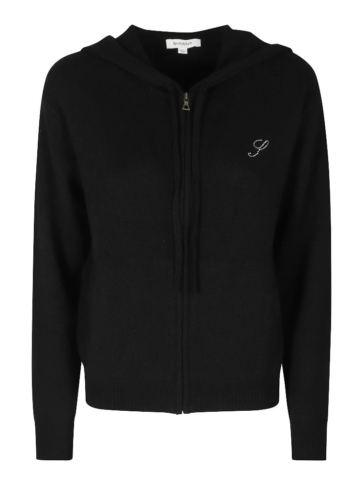 S LOGO CASHMERE ZIP HOODIE