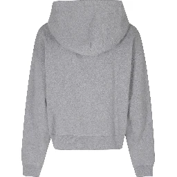 SERIF LOGO EMBROIDERED ZIP HOODIE