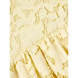 yellow sleeveless lace dress