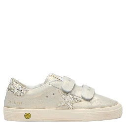 may school laminated suede upper toe vamp and tongue glitter star and heel