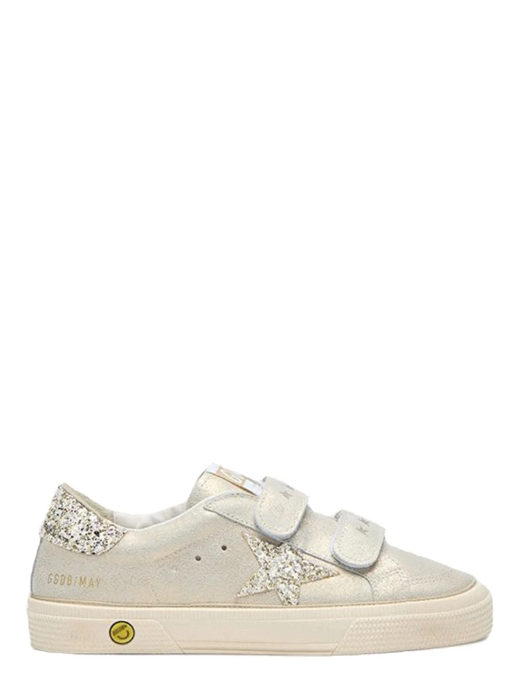may school laminated suede upper toe vamp and tongue glitter star and heel