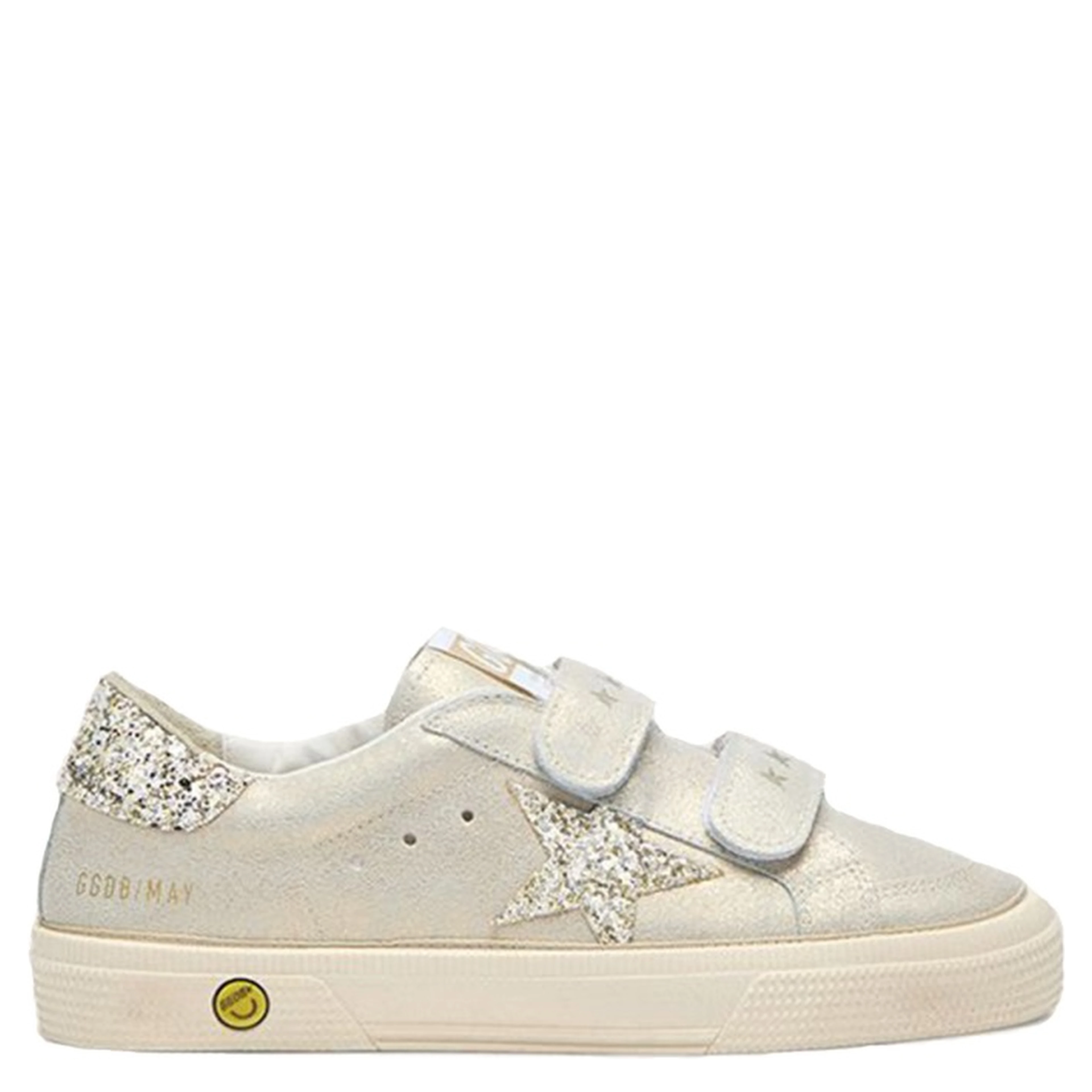 may school laminated suede upper toe vamp and tongue glitter star and heel