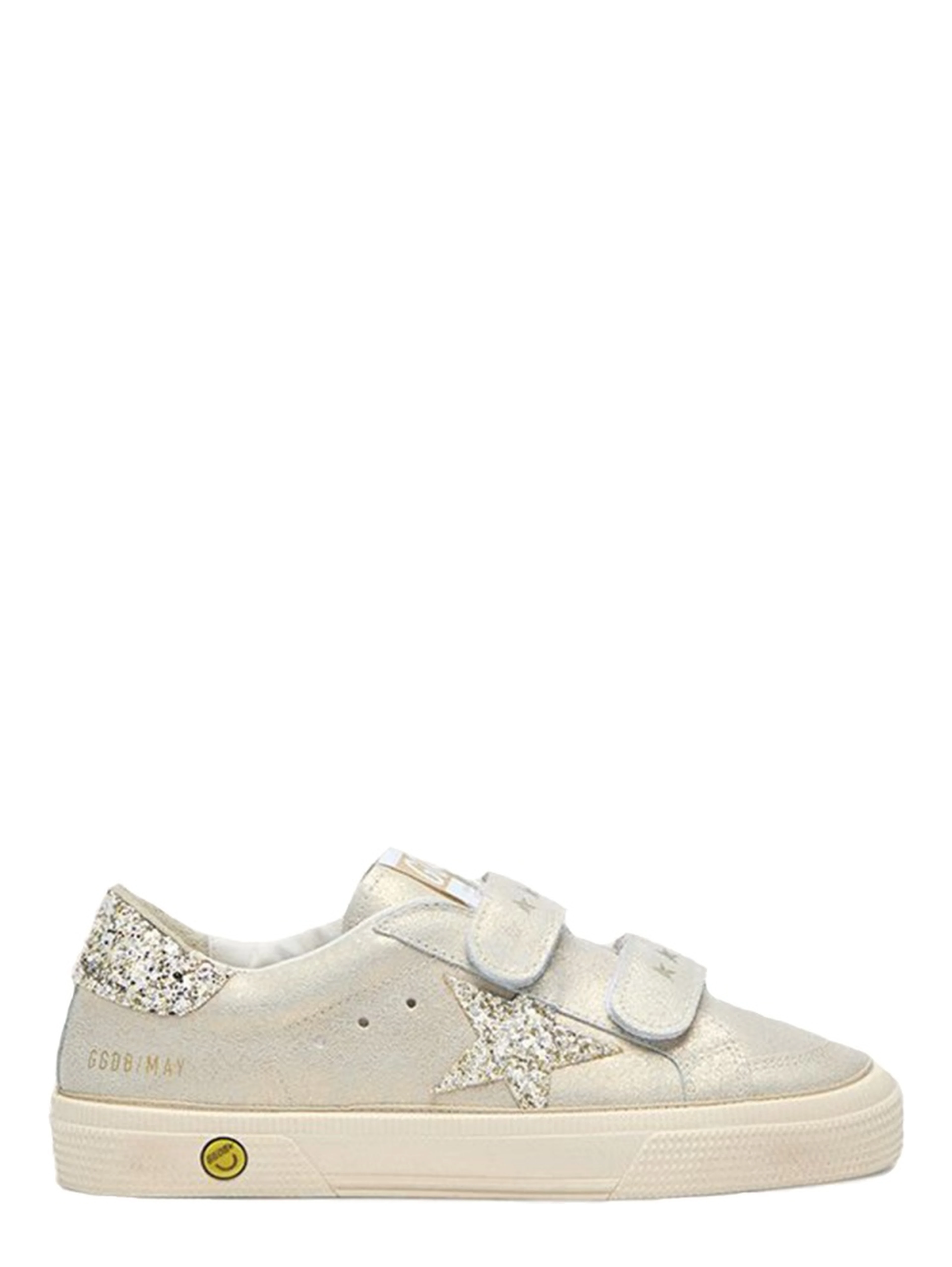 may school laminated suede upper toe vamp and tongue glitter star and heel
