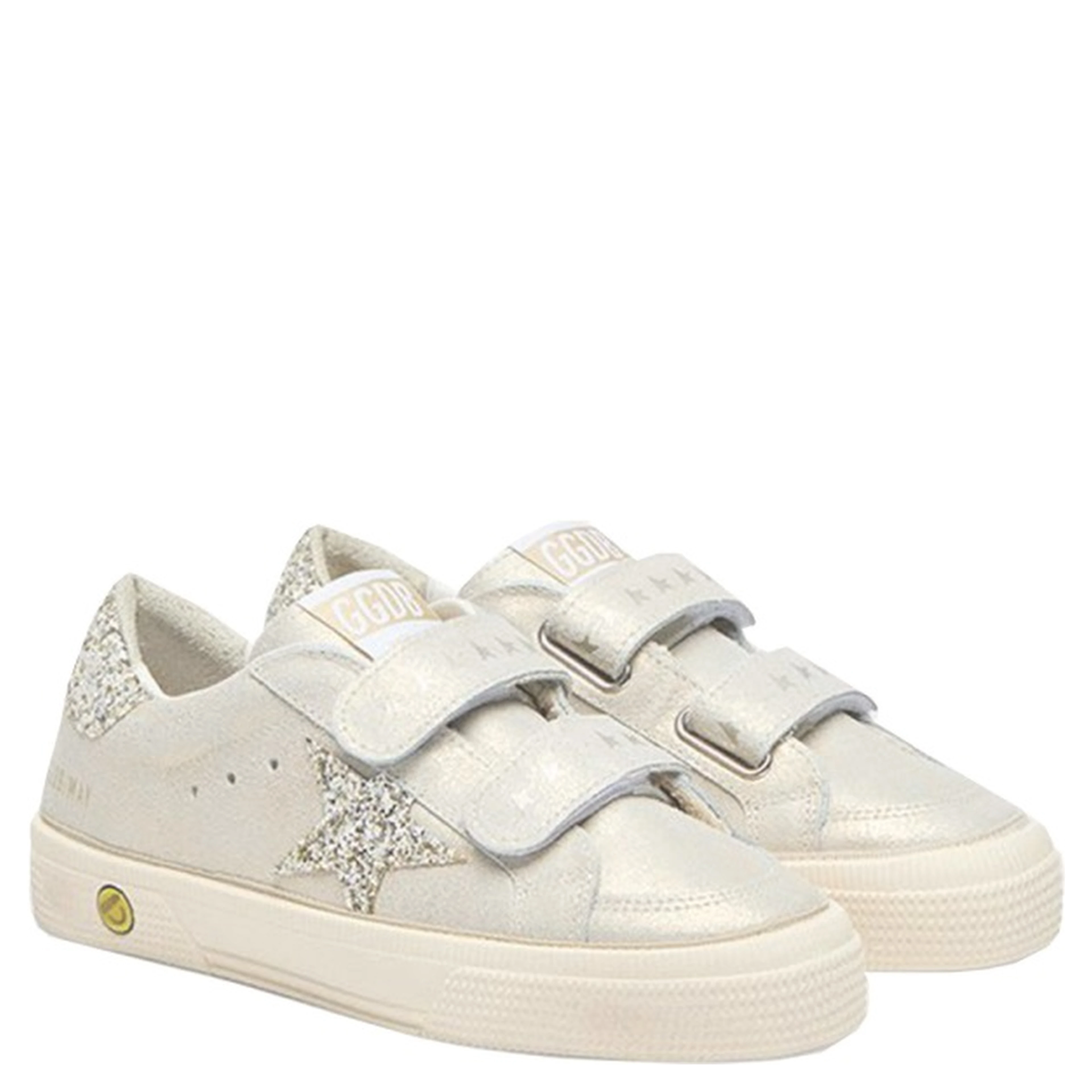may school laminated suede upper toe vamp and tongue glitter star and heel