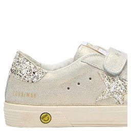 may school laminated suede upper toe vamp and tongue glitter star and heel
