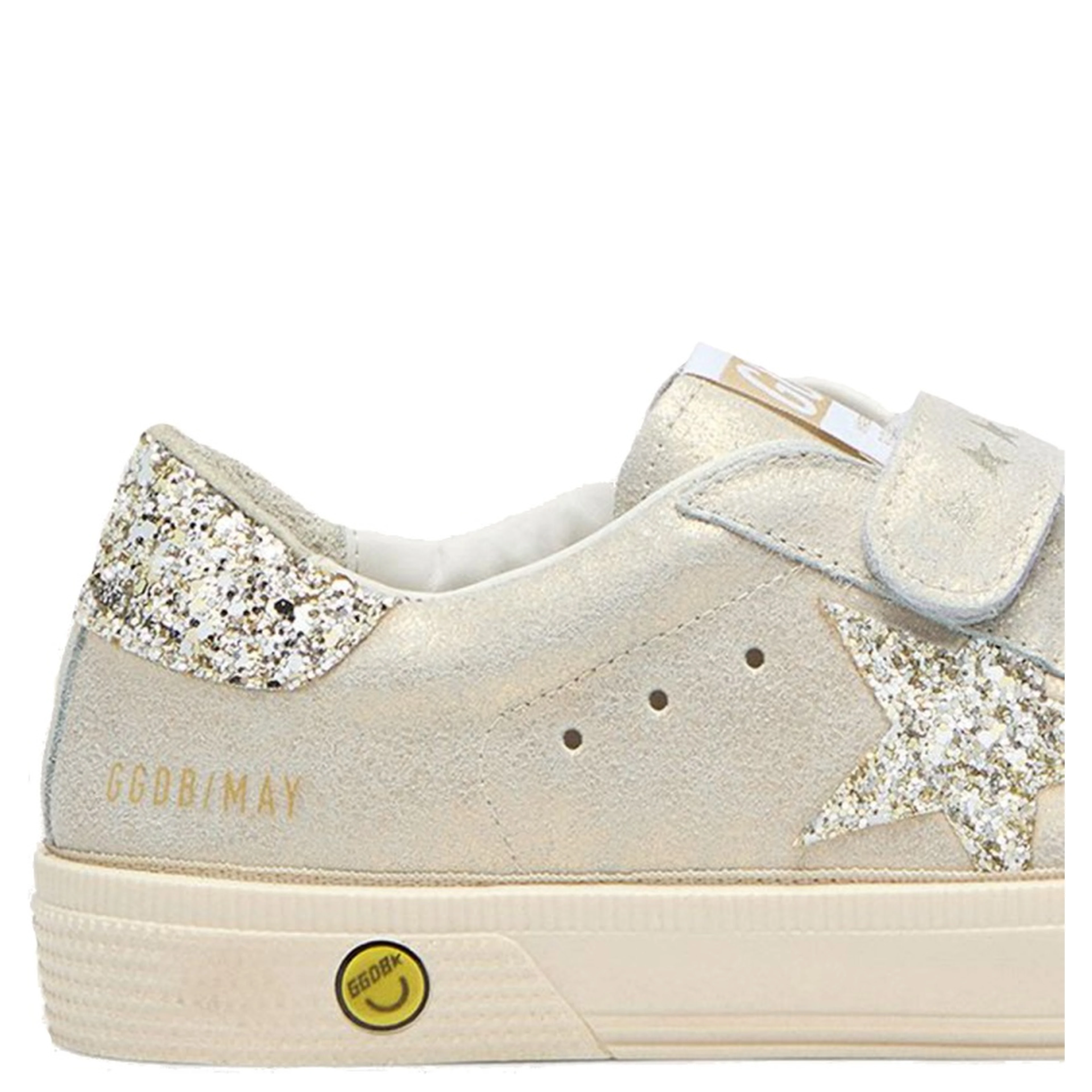 may school laminated suede upper toe vamp and tongue glitter star and heel