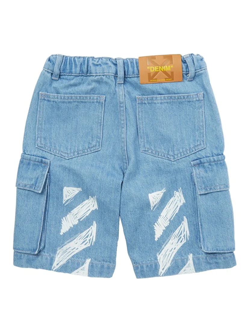 diag sketch denim cargo short