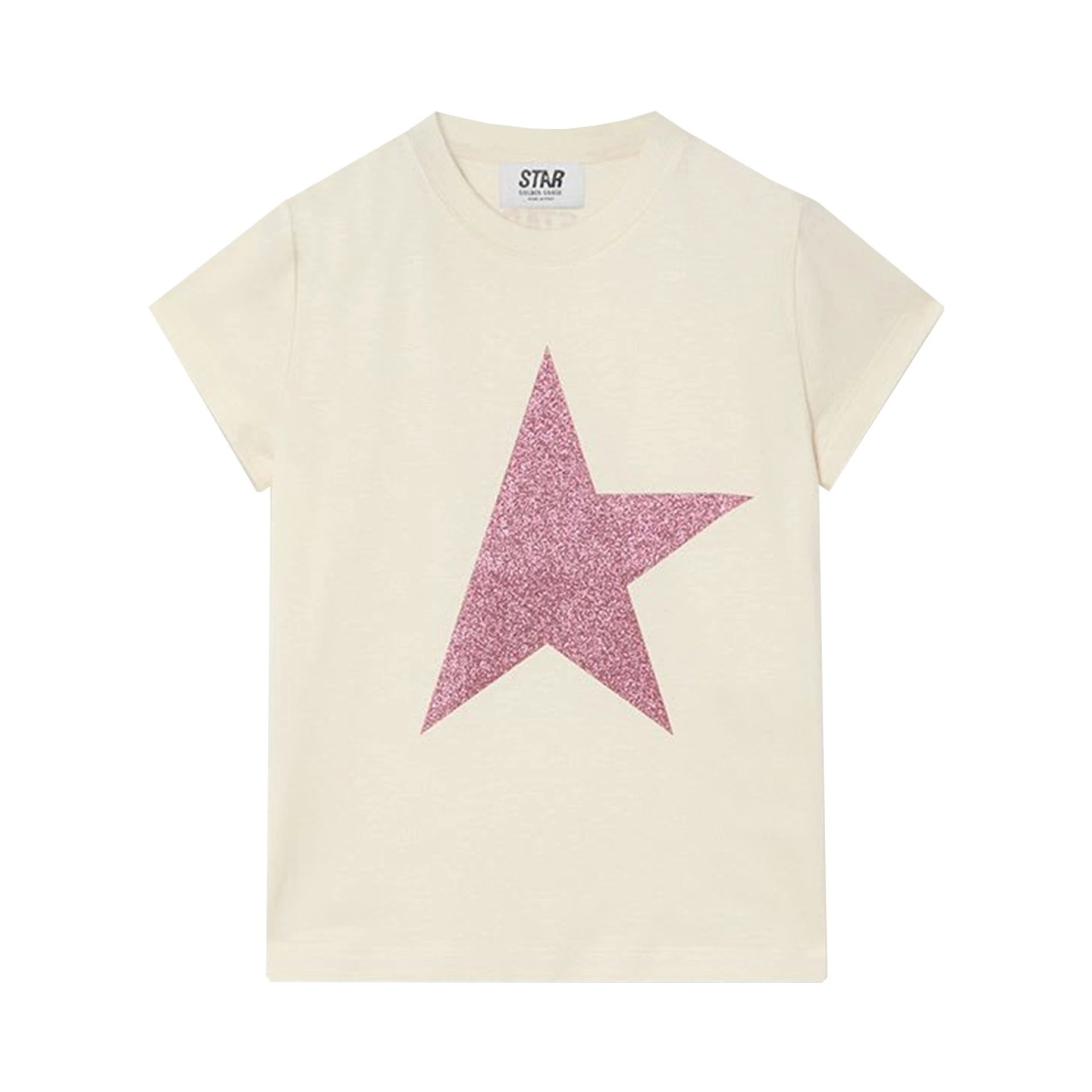 star girl's t-shirt cotton jersey with glitter print