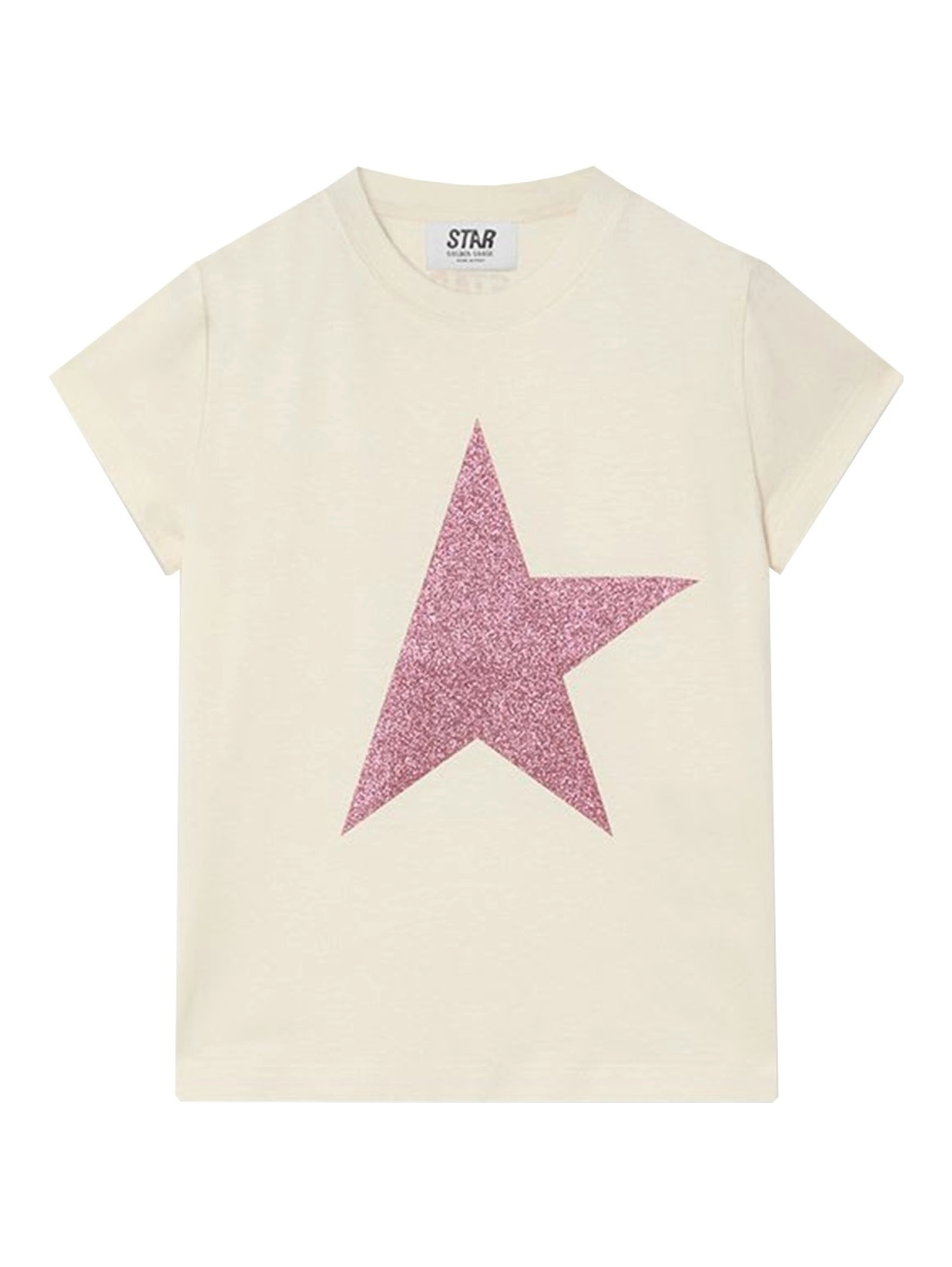 star girl's t-shirt cotton jersey with glitter print