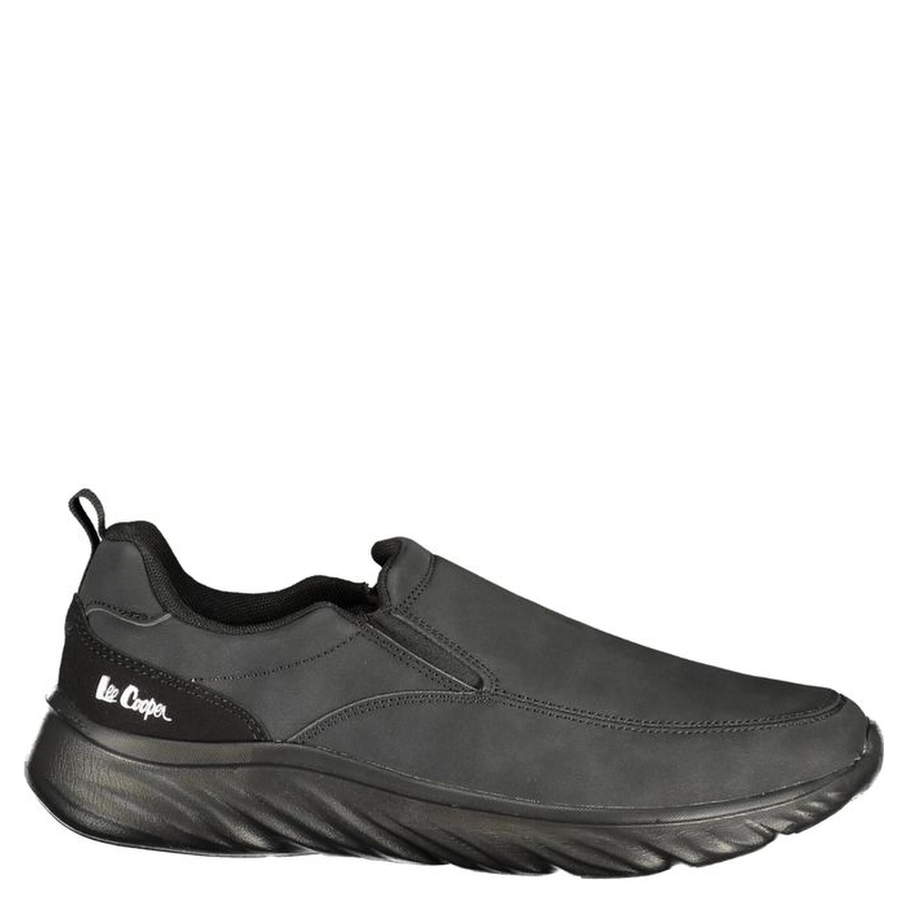 Black Polyester Athletic Sneakers